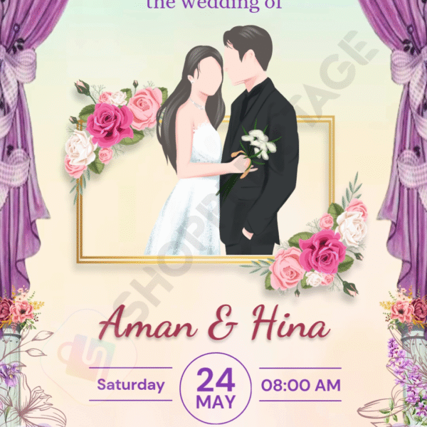 Floral Bloom Digital Wedding Invitation