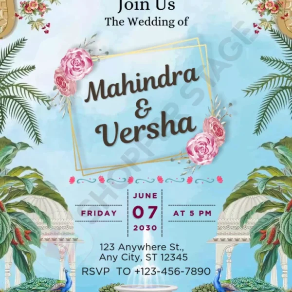 Blue Bliss Wedding Invitation