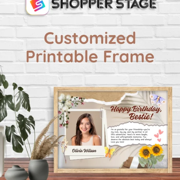 Floral & Vintage Happy Birthday Frame