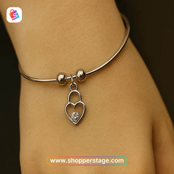 Silver Heart Charm Bracelet