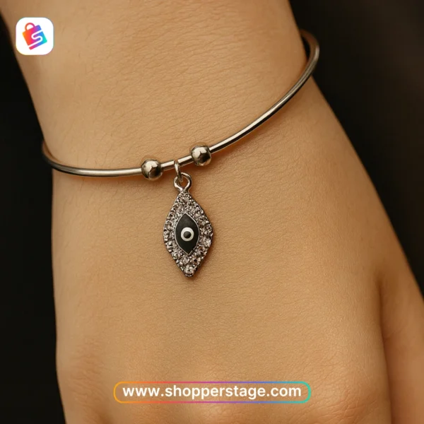 Silver Evil Eye Charm Bracelet
